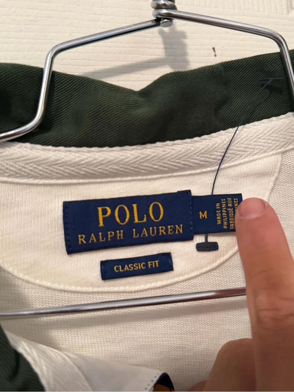 POLO RALPH LAUREN Men's Classic Fit  Lion Crest Patch Rugby Shirt, WHITE Medium